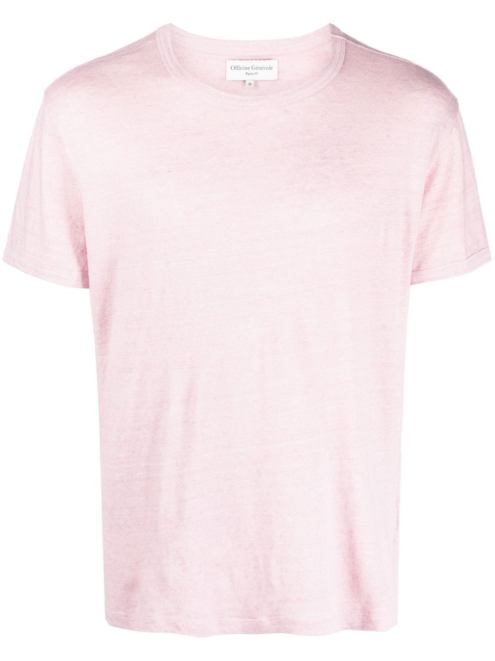 

Officine Generale short-sleeve linen-blend T-shirt - Pink