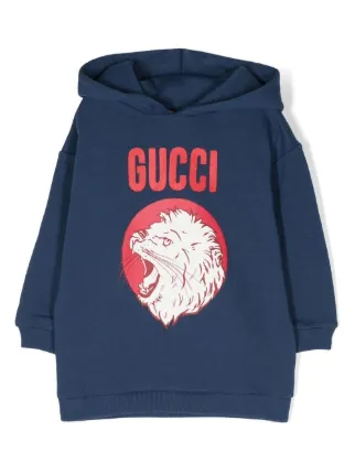 Gucci Kids graphic print Hoodie Blue FARFETCH AE