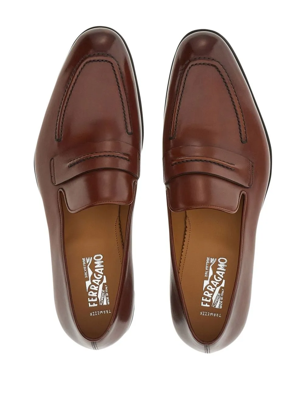 Ferragamo Leren penny loafers Bruin