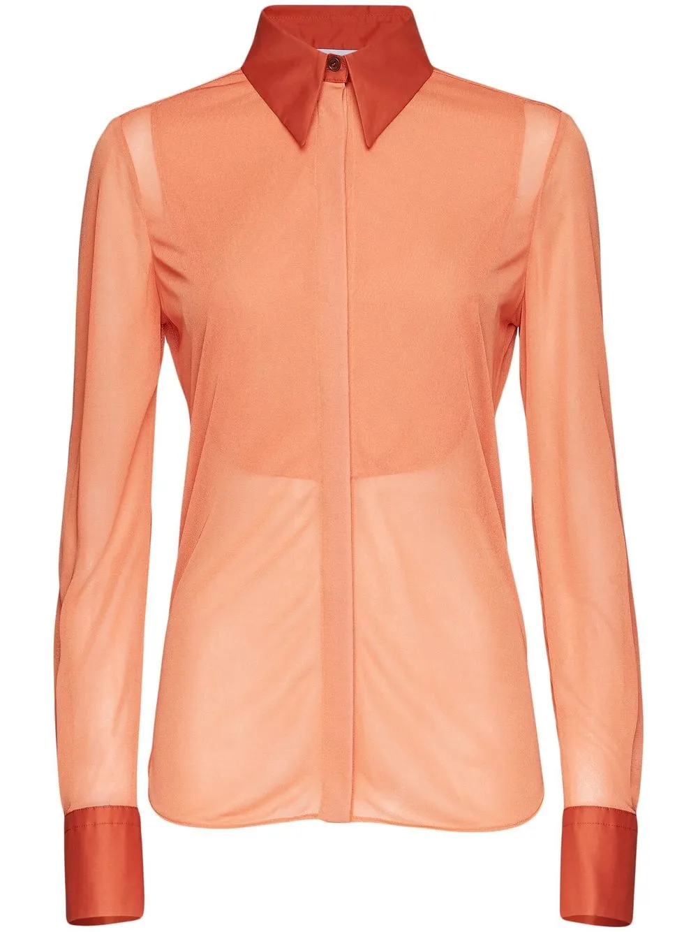 

Ferragamo blusa manga larga semitransparente - Naranja