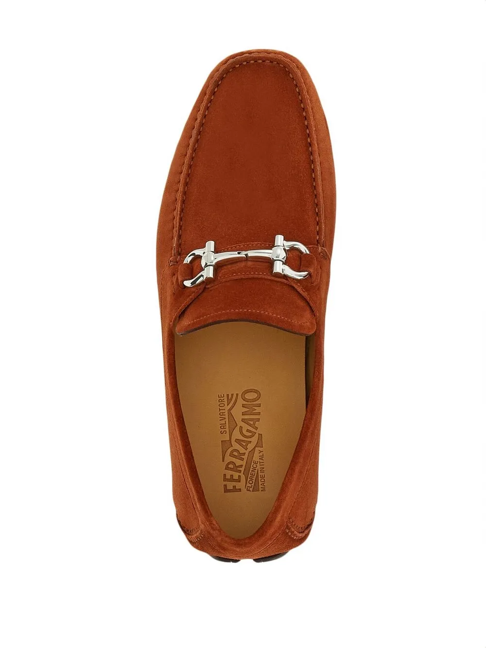 Ferragamo Driver With Gancini Ornament In Red