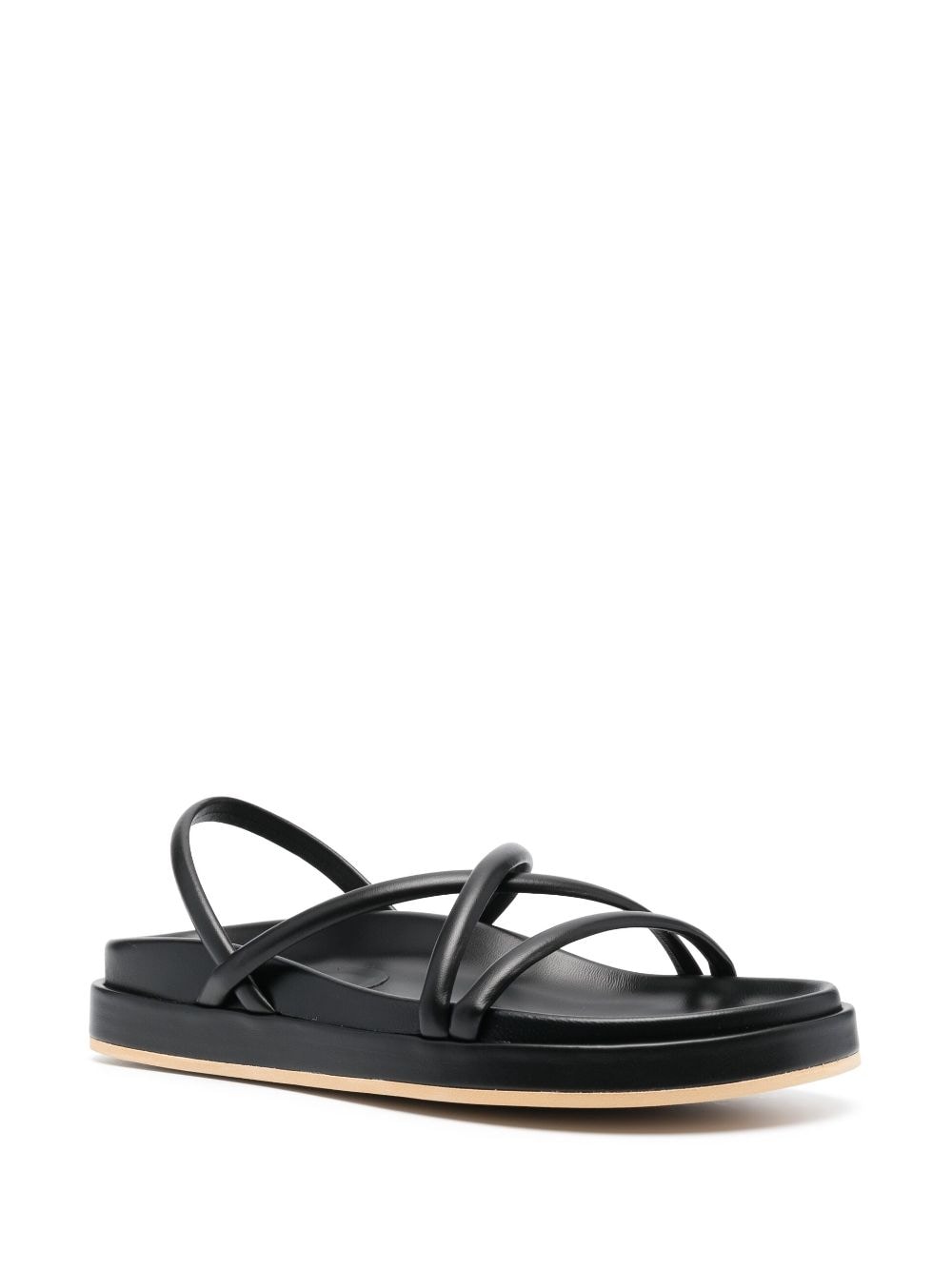 Shop P.a.r.o.s.h Slingback Leather Sandals In Black