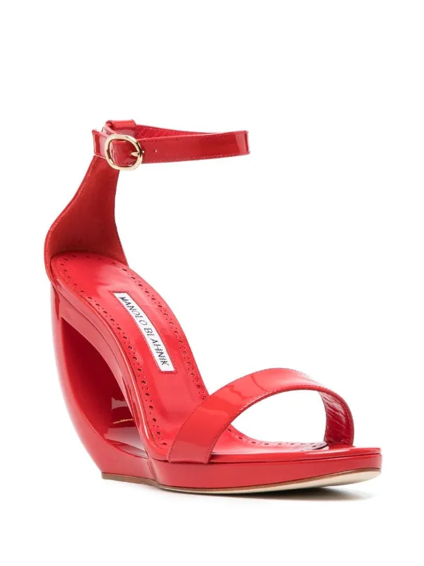 Manolo Blahnik Rocar 120m Sandals | Red | FARFETCH