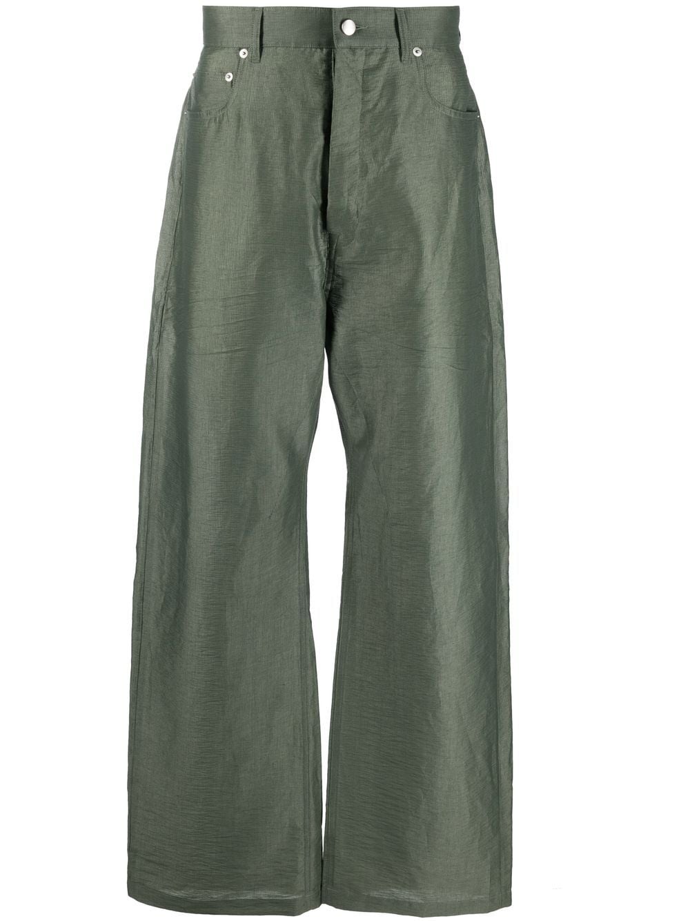 

Rick Owens fine-ribbed wide-leg trousers - Green