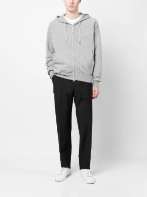 品格 トムフォード フーディ ジップパーカー ベロア ロゴ グレー Tom Ford（トム・フォード）メンズ パーカー - FARFETCH