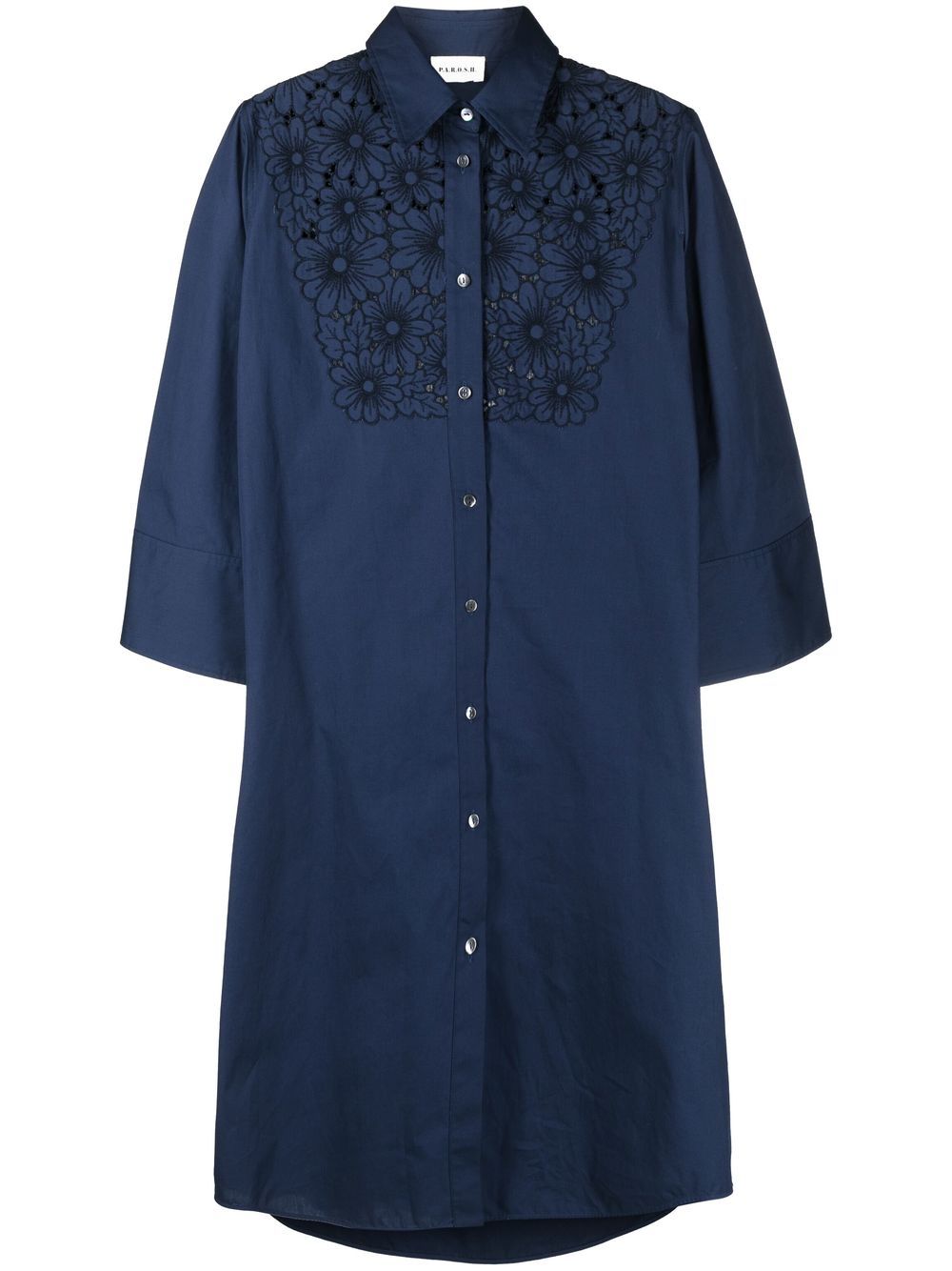 

P.A.R.O.S.H. broderie-anglaise shirt dress - Blue