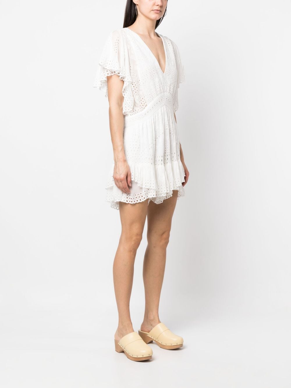 Shop Iro Broderie-anglaise Playsuit In White