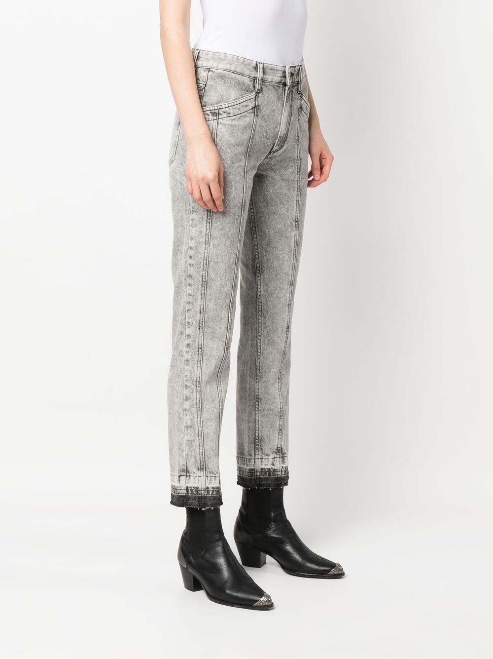 Shop Isabel Marant Étoile Panelled Cropped Jeans In Grey