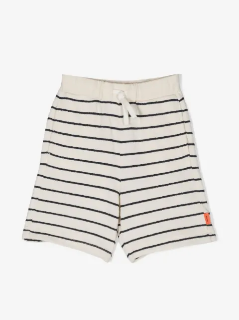 Aspesi Kids stripe-print cotton track shorts
