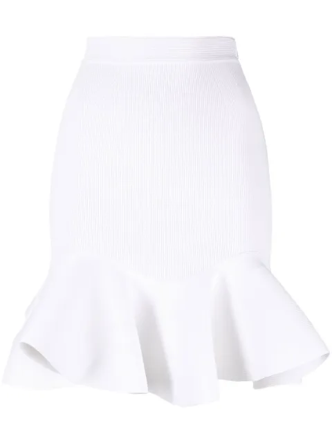 Alexander McQueen Saia com detalhe de babados