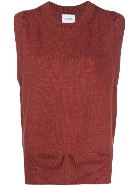 Barrie Iconic sleeveless cashmere jumper
