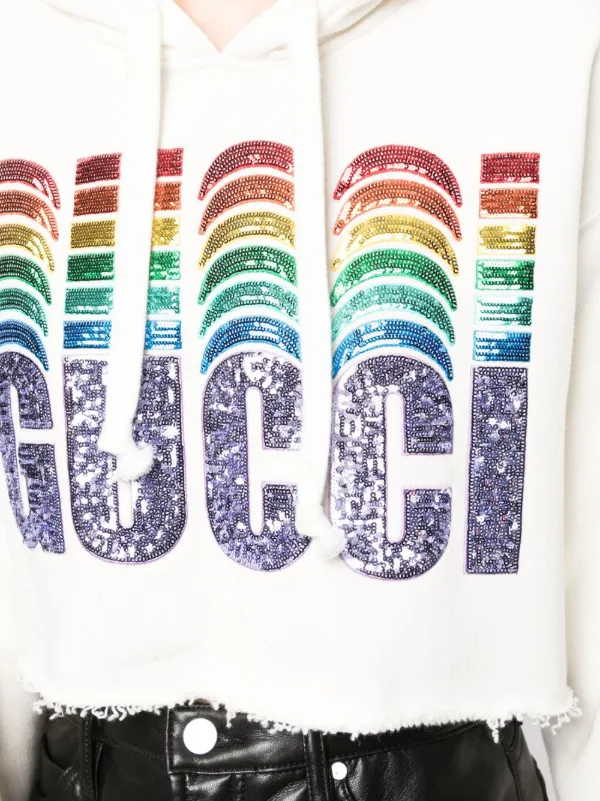 Gucci sequin logo store hoodie