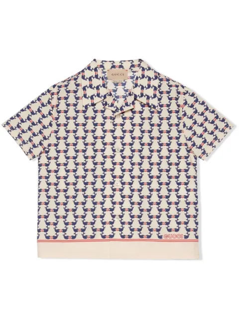 Gucci Kids Hemd mit Wale-Print