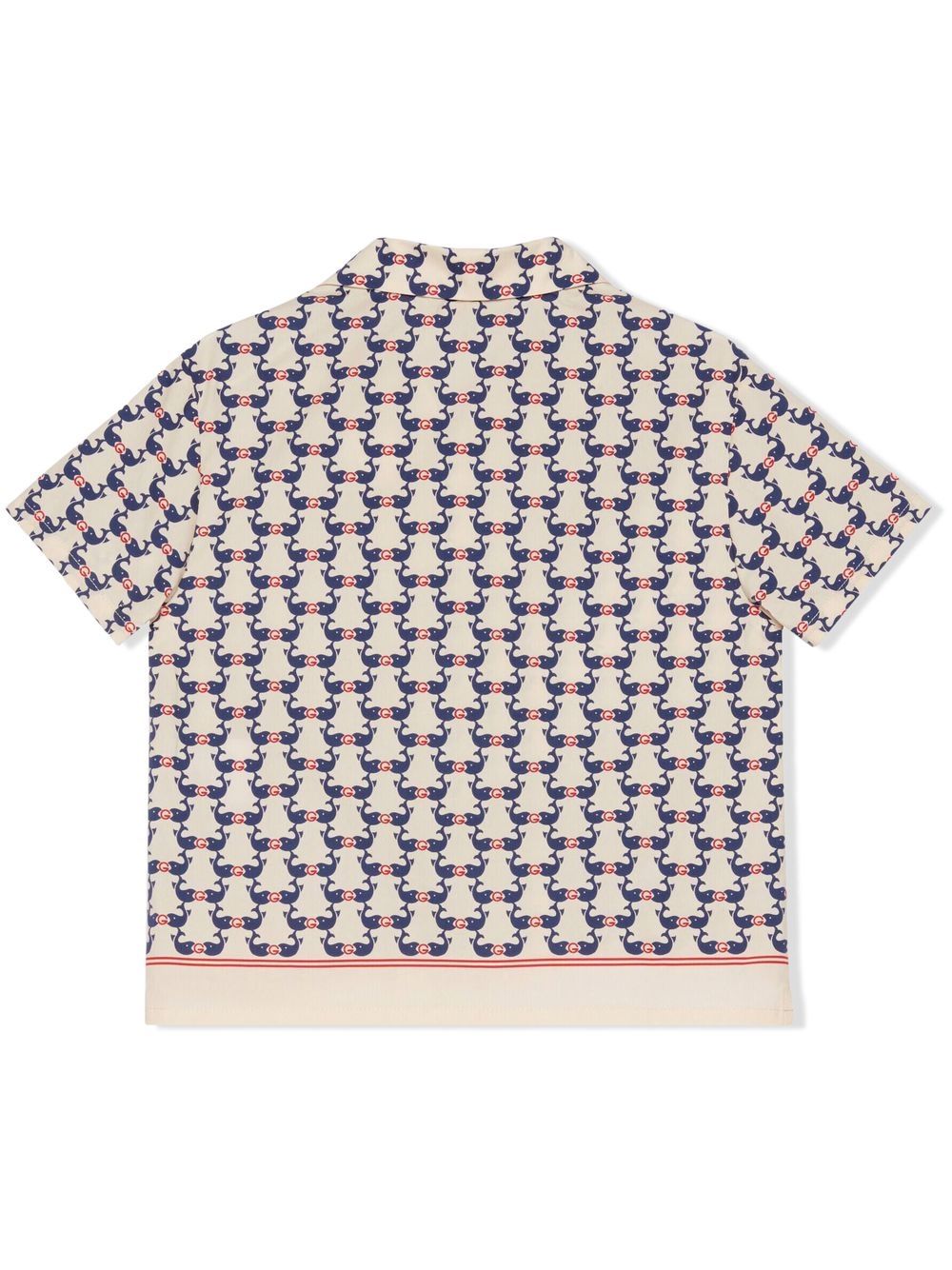 Shop Gucci G-whale Short-sleeve Shirt In White