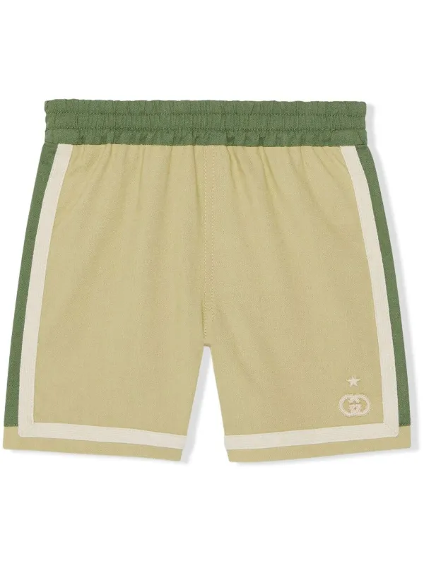 Gucci Kids Bermudas Mit GG-Applikation Grün FARFETCH AT