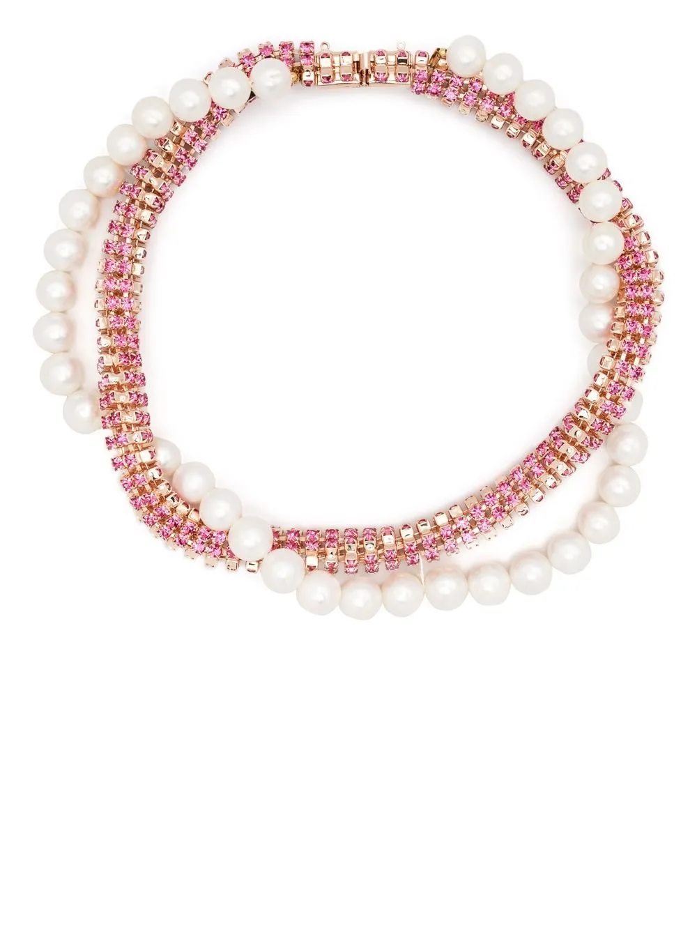 Magda Butrym Crystal-embellished Beaded Necklace In Pink