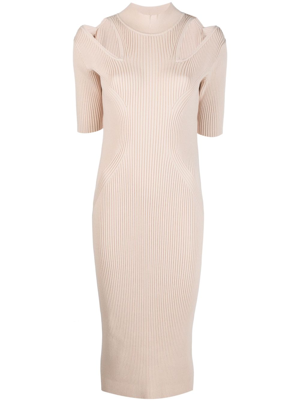 Iro Priscilla Cut Out Midi Dress In Light Taupe