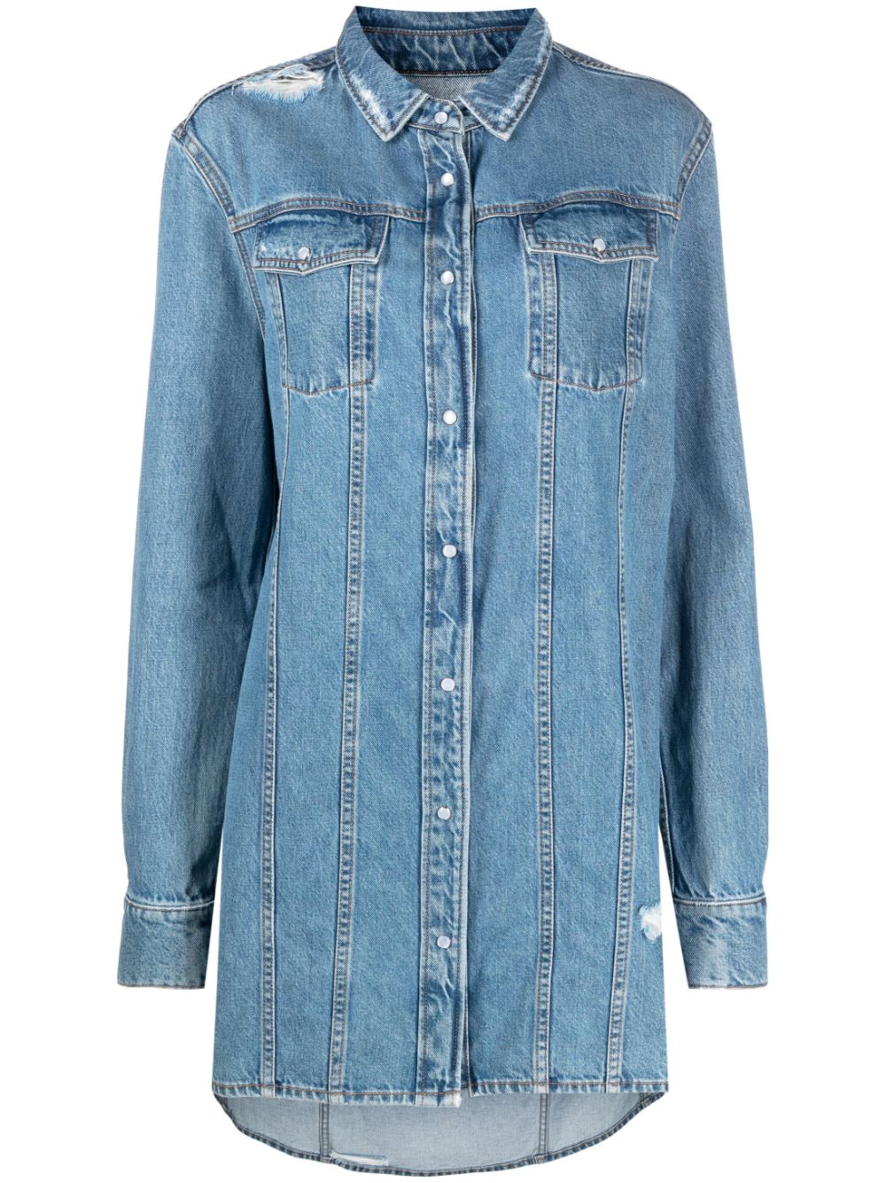 Iro Lange Jeans-hemdjacke In Blue