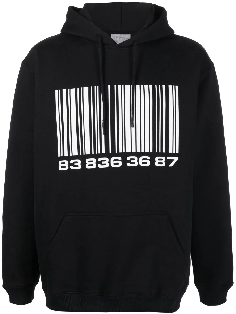 

VTMNTS Big-Barcode cotton hoodie - Black