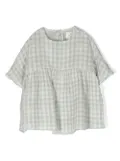 TEDDY & MINOU checkerboard-print empire blouse - Green