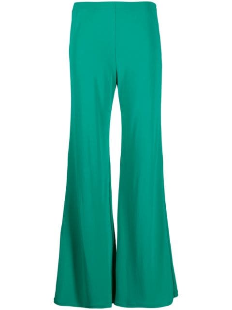 high-waisted flared trousers