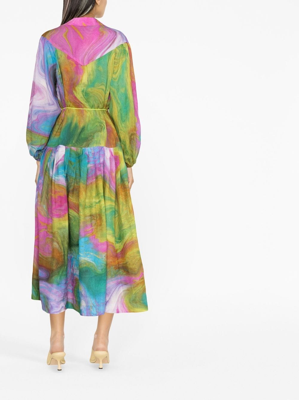 ALEMAIS tie-dye balloon-sleeved Dress - Farfetch