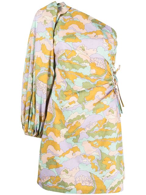 ALEMAIS floral-print one-shoulder minidress