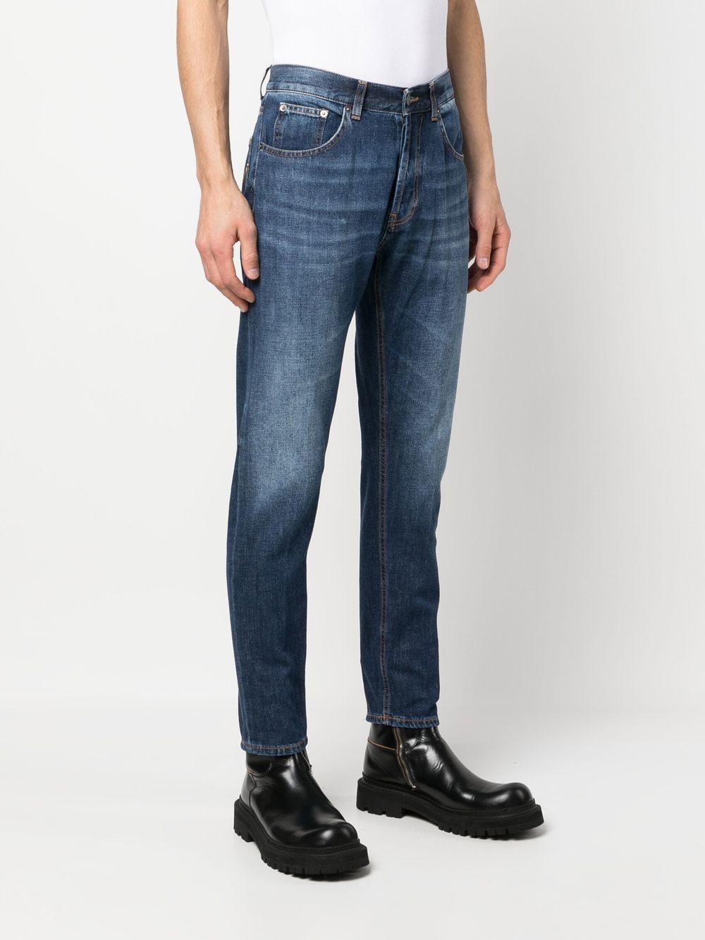 Shop Dondup Mid-rise Jeans In Blau