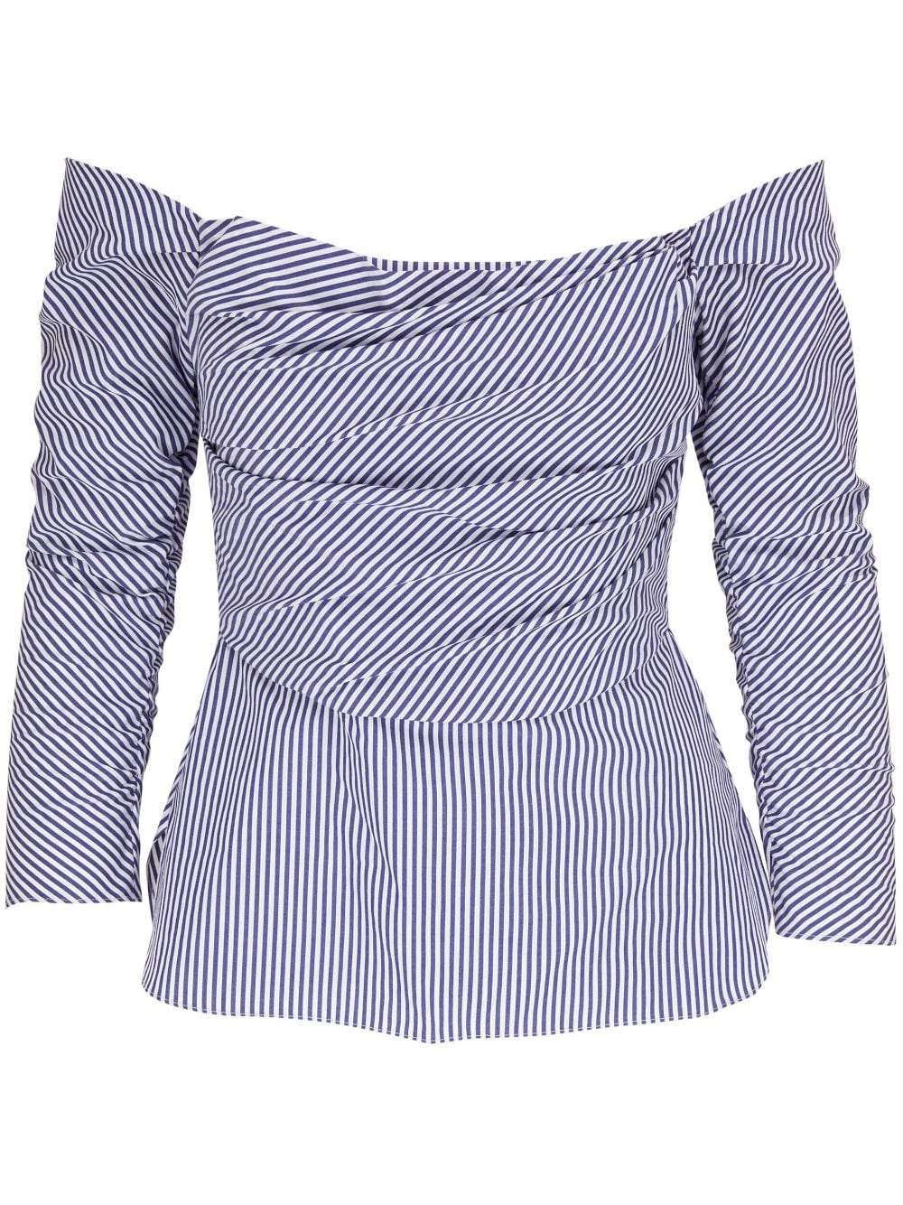 Carolina Herrera off-shoulder Striped Blouse - Farfetch