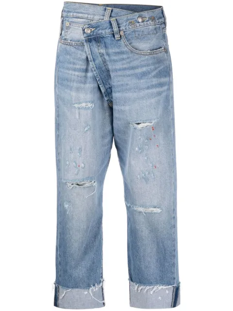 R13 crossover cropped jeans