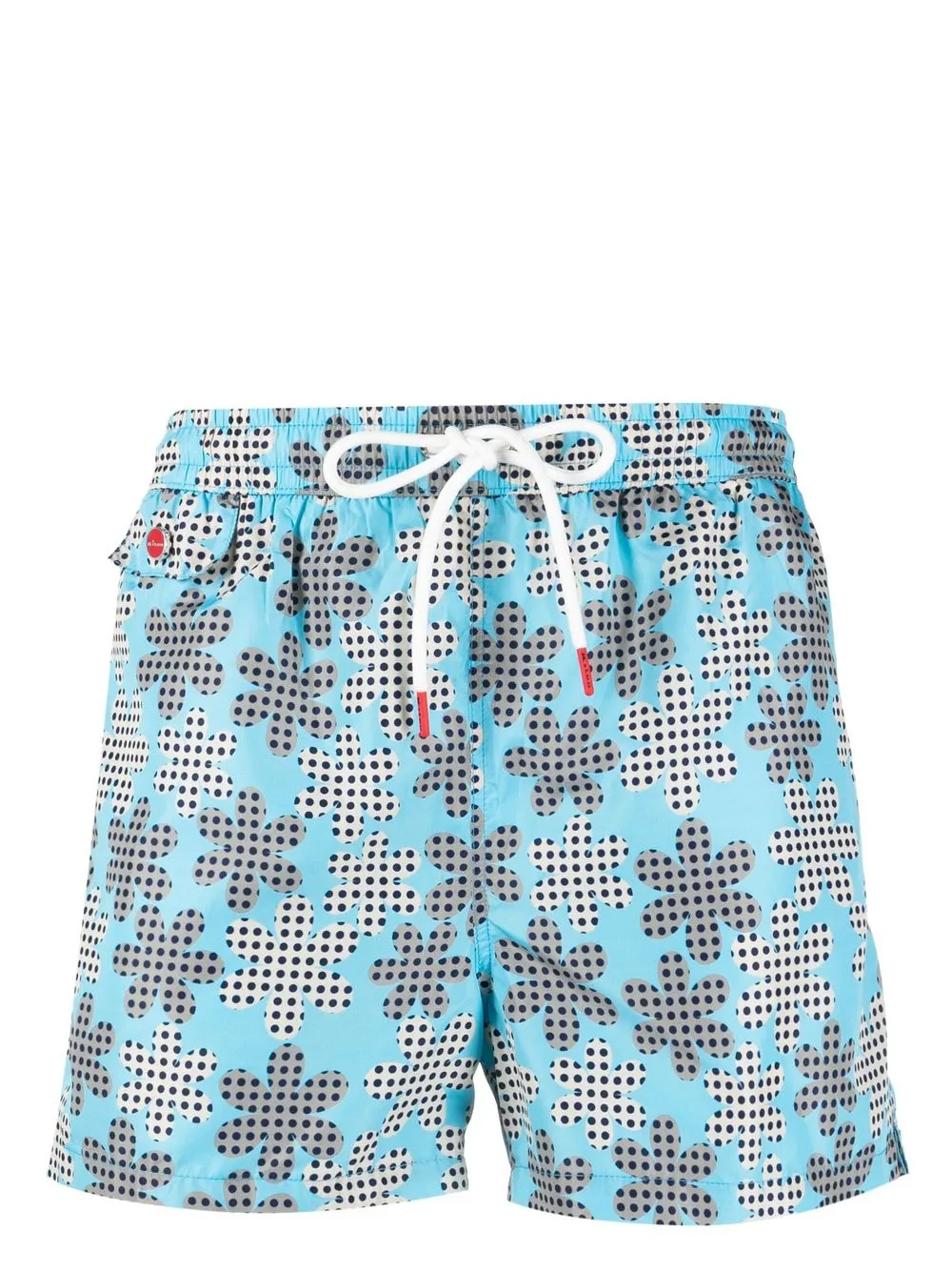 

Kiton shorts de playa con cordones y estampado floral - Azul