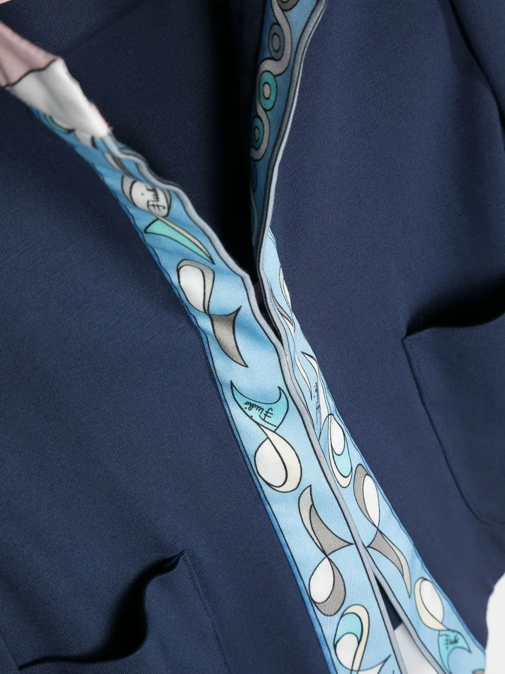 Pucci Junior Pesci-print Round-neck Jacket In 蓝色