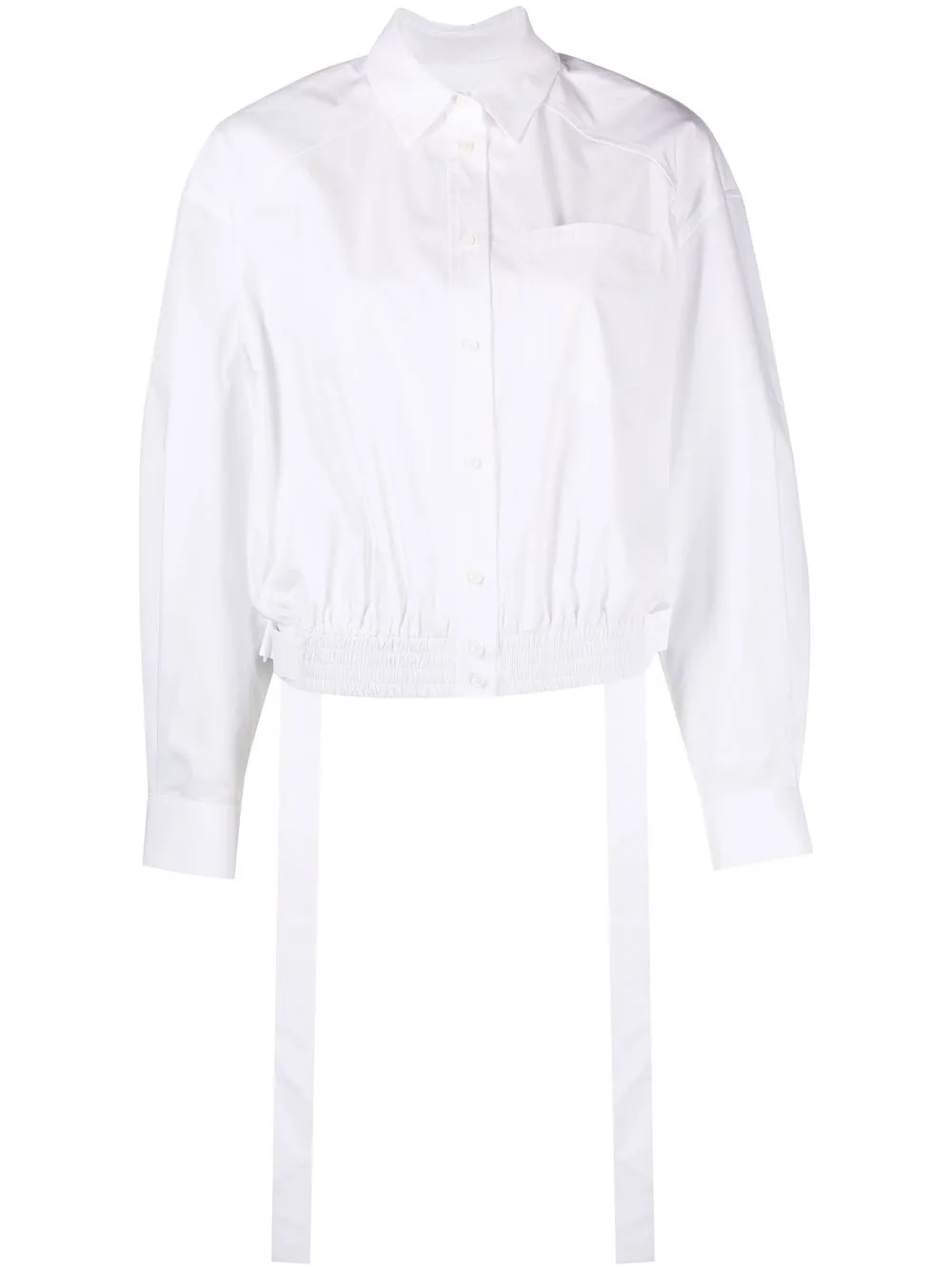 

Juun.J belt detail elasticated shirt - White