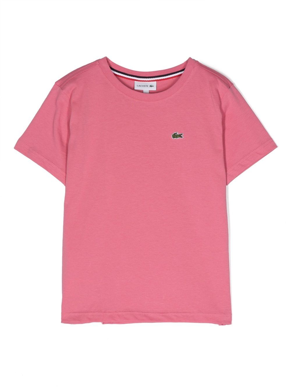 

Lacoste Kids playera con cuello redondo y parche del logo - Rosado