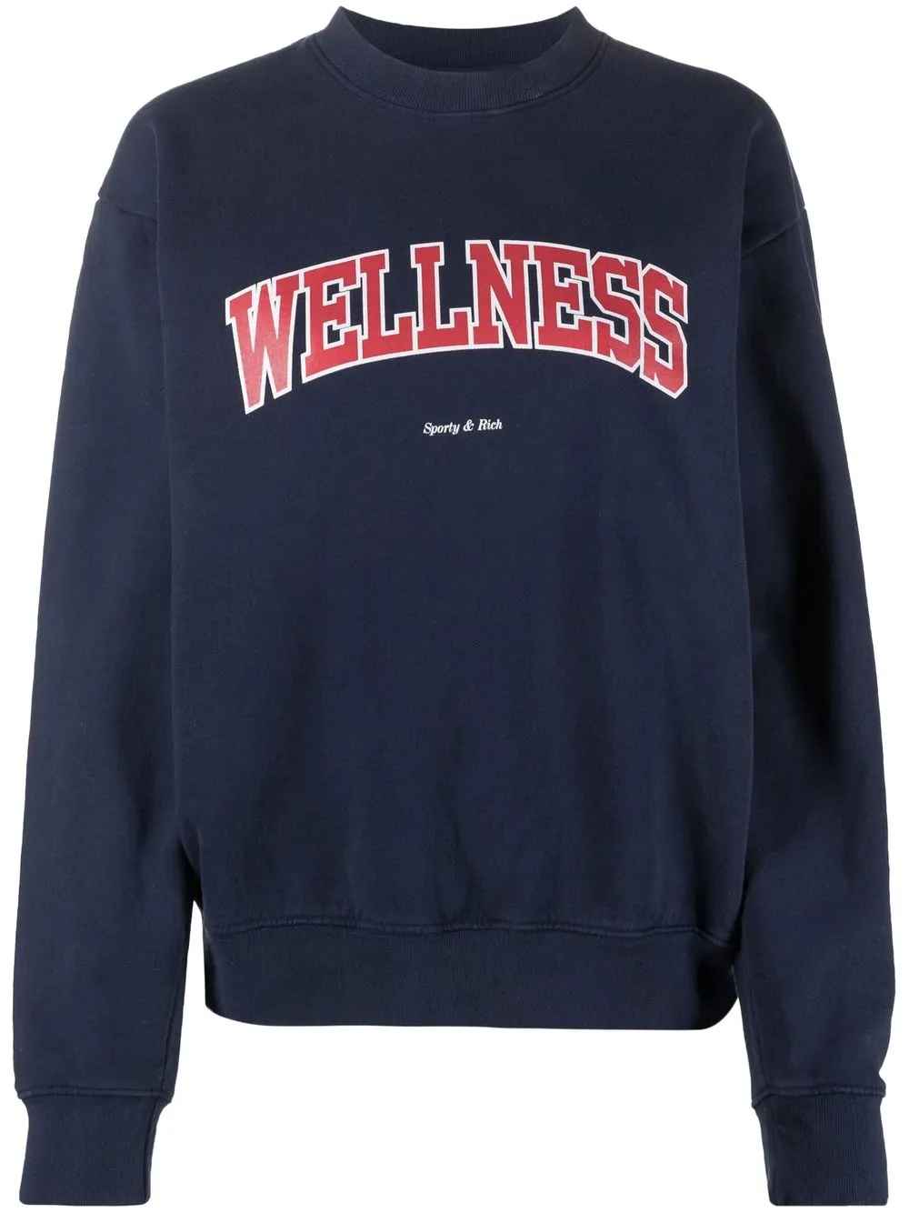 

Sporty & Rich Wellness-print crew-neck sweatshirt - Blue