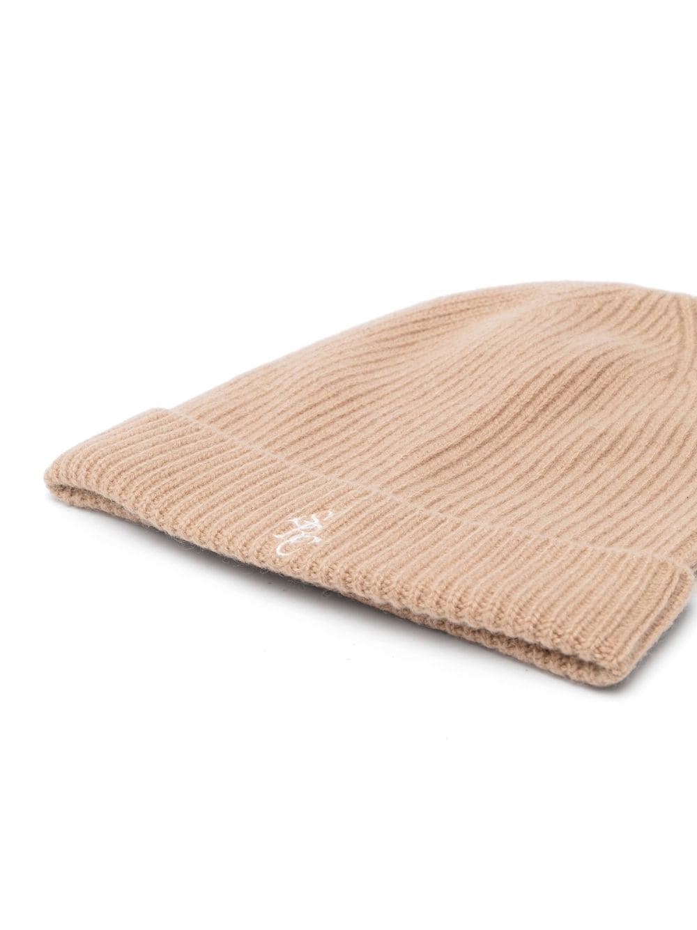 Shop Sporty And Rich Embroidered-logo Cashmere Beanie In Neutrals