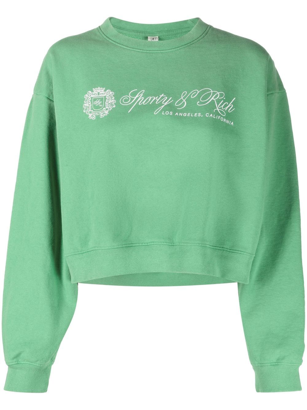 SPORTY AND RICH LOGO-EMBROIDERED COTTON SWEATSHIRT