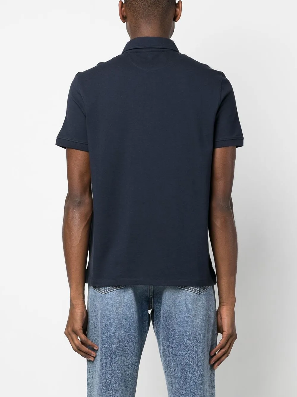 Shop Valentino Embroidered-logo Polo Shirt In Blue