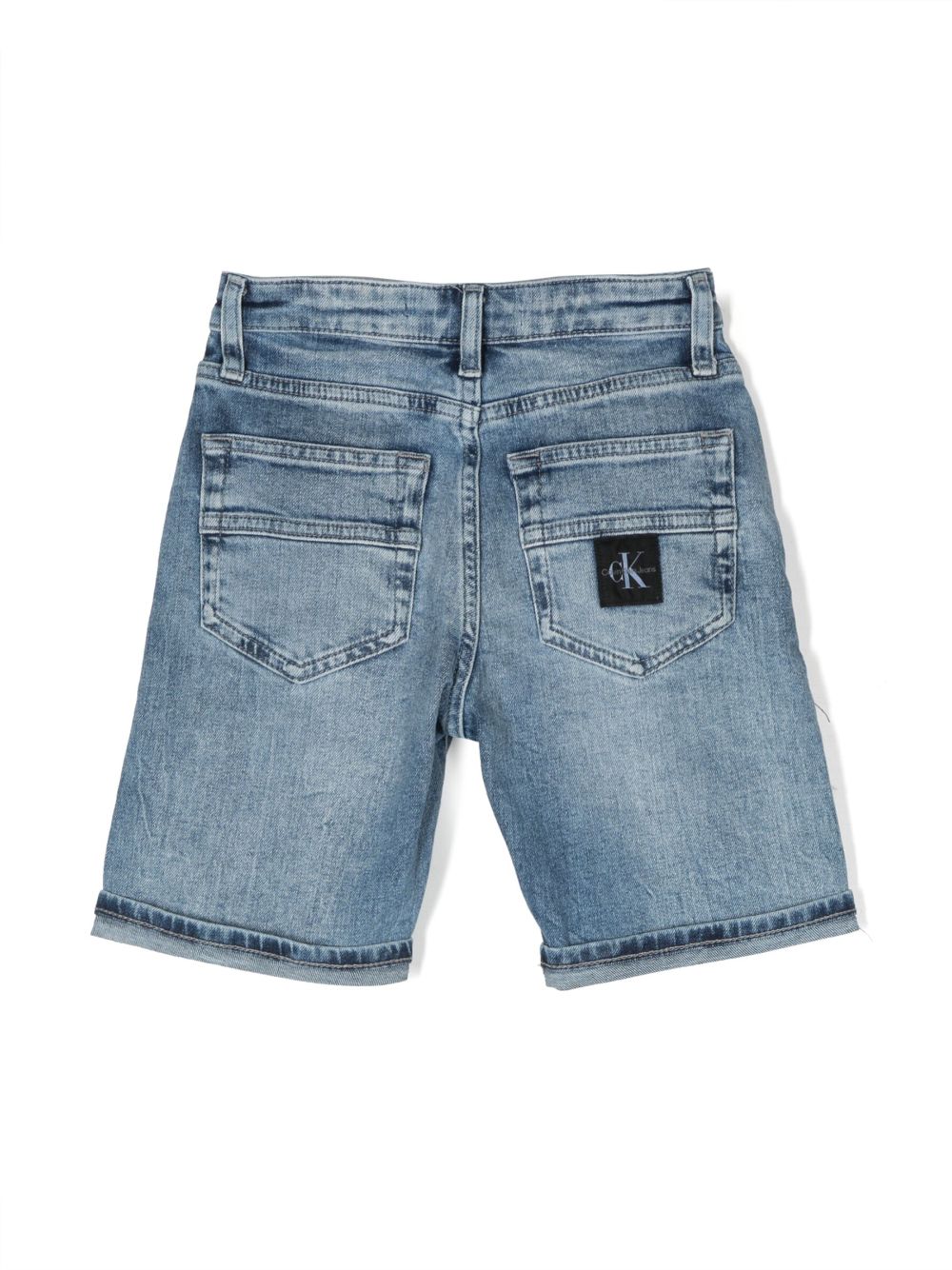 Calvin Klein Kids Spijkershorts met logopatch - Blauw