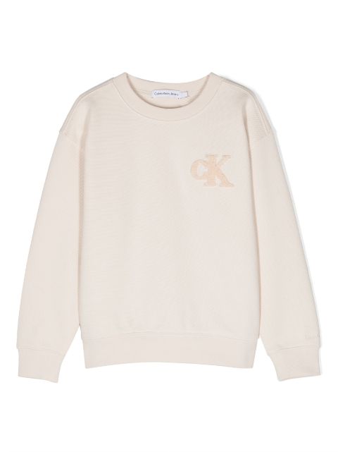 Calvin Klein Kids - logo-appliqué drop-shoulder sweatshirt