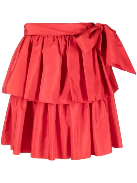 Saint Laurent Pre-Owned bow-detail pleated miniskirt