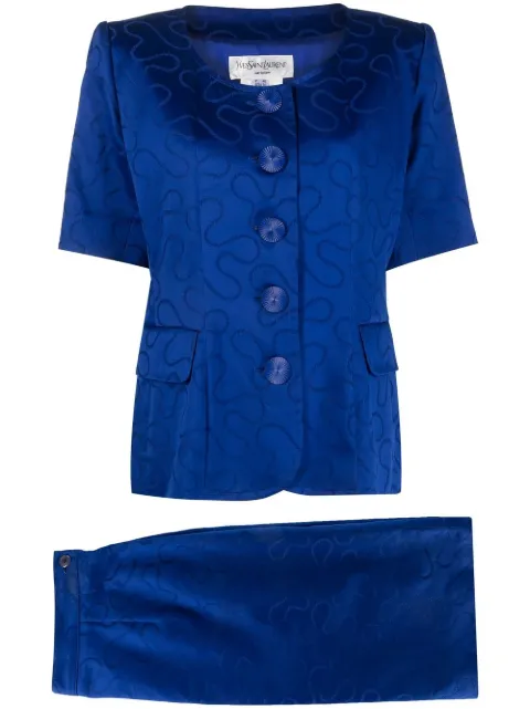 Yves Saint Laurent Pre-Owned patterned-jacquard skirt suit
