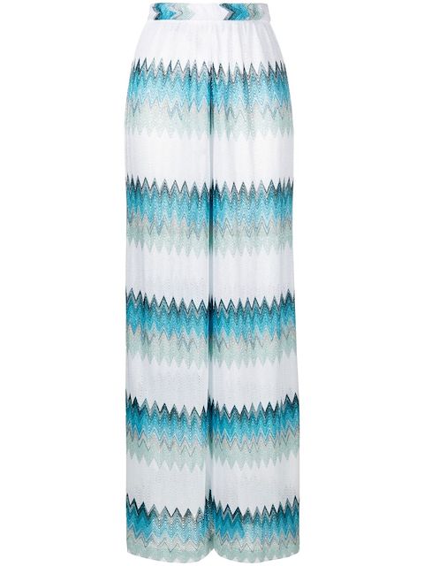 Missoni zigzag pattern high-waisted trousers