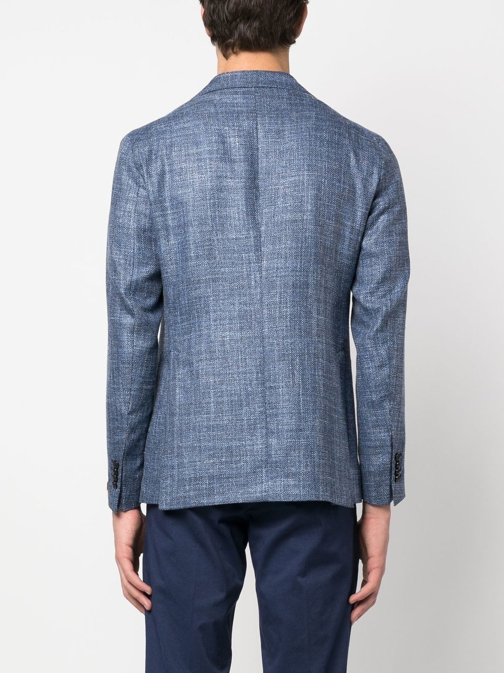 Shop Tagliatore Single-breasted Wool Blazer In Blau