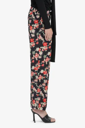 Floral-Print Straight-Leg Trousers