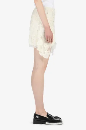 Crystal-Embellished Lace Skirt