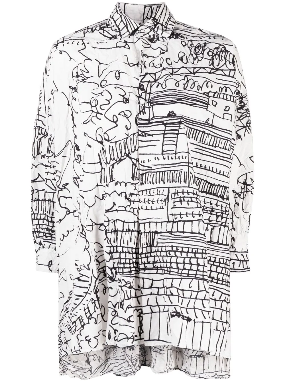 

Daniela Gregis oversized graphic-pattern shirt - White