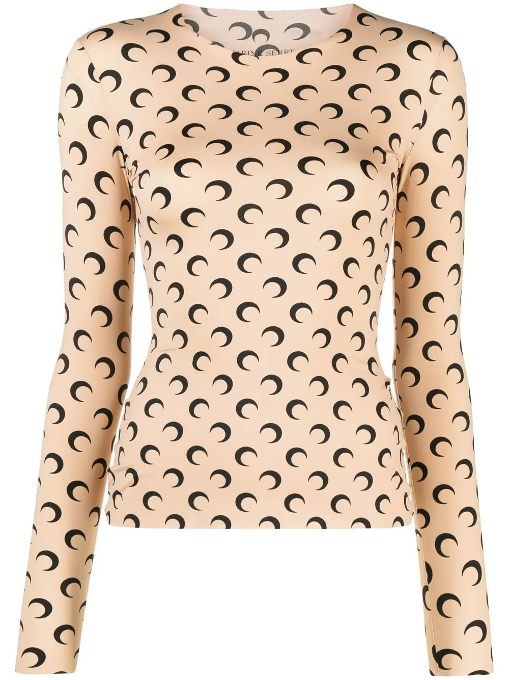 

Marine Serre crescent moon print jersey top - Neutrals