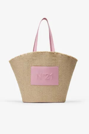 Logo-Embossed Woven Shopper