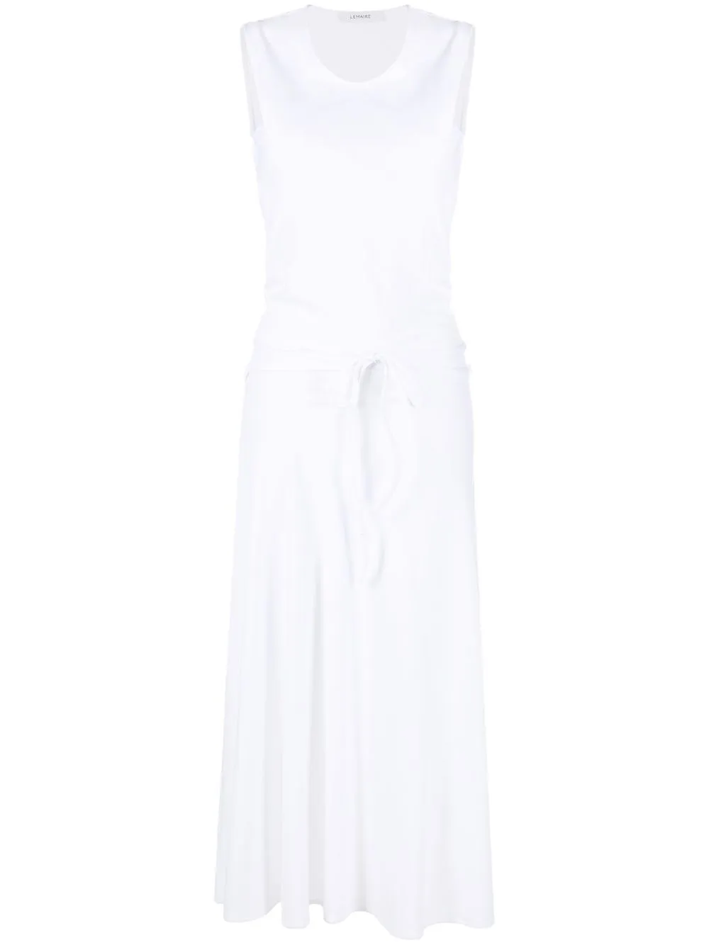 

Lemaire belted sleeveless cotton dress - White